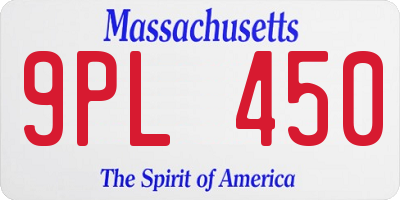 MA license plate 9PL450