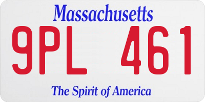 MA license plate 9PL461