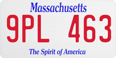 MA license plate 9PL463