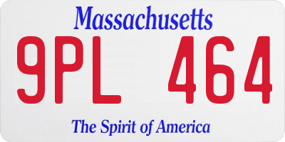 MA license plate 9PL464