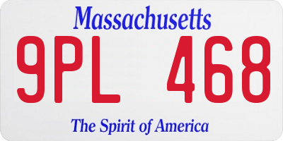 MA license plate 9PL468