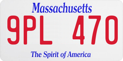 MA license plate 9PL470