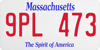 MA license plate 9PL473