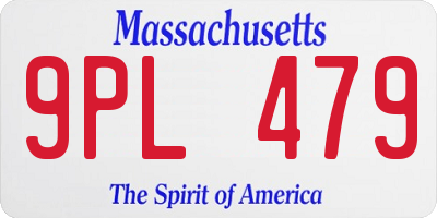 MA license plate 9PL479