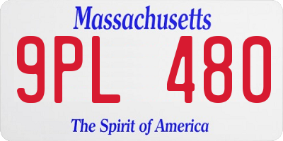 MA license plate 9PL480