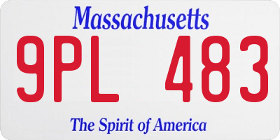 MA license plate 9PL483