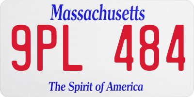 MA license plate 9PL484