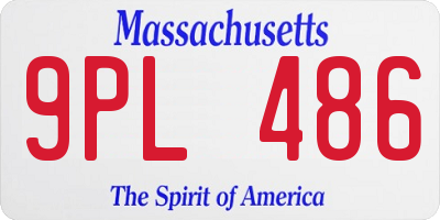 MA license plate 9PL486