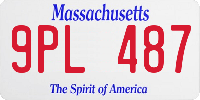 MA license plate 9PL487
