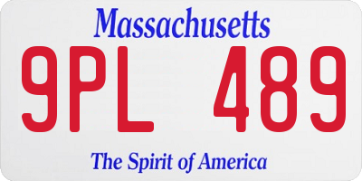 MA license plate 9PL489