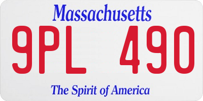 MA license plate 9PL490