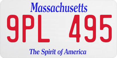 MA license plate 9PL495