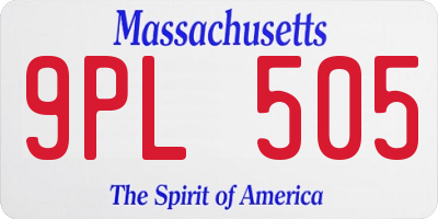 MA license plate 9PL505