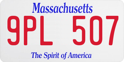 MA license plate 9PL507