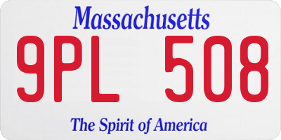 MA license plate 9PL508