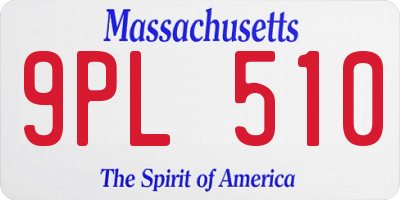 MA license plate 9PL510