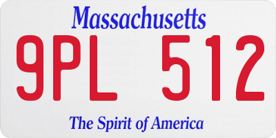 MA license plate 9PL512