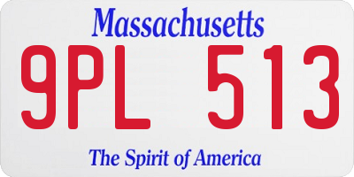 MA license plate 9PL513