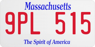 MA license plate 9PL515