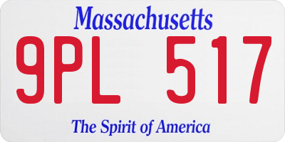 MA license plate 9PL517
