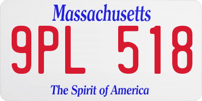 MA license plate 9PL518