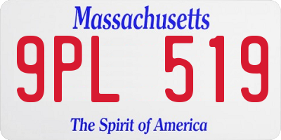 MA license plate 9PL519