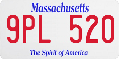 MA license plate 9PL520
