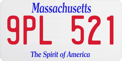 MA license plate 9PL521