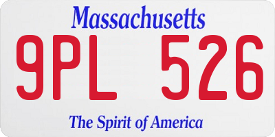 MA license plate 9PL526