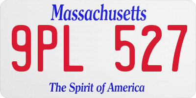 MA license plate 9PL527