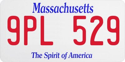 MA license plate 9PL529