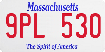 MA license plate 9PL530