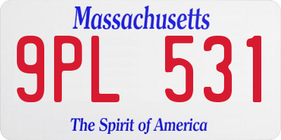 MA license plate 9PL531