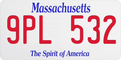 MA license plate 9PL532
