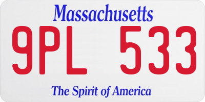 MA license plate 9PL533