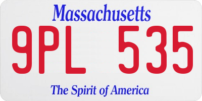 MA license plate 9PL535