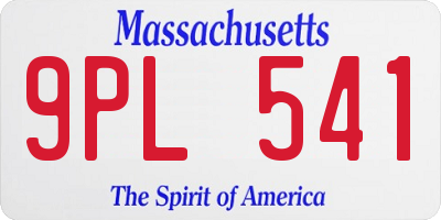 MA license plate 9PL541