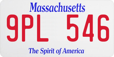 MA license plate 9PL546