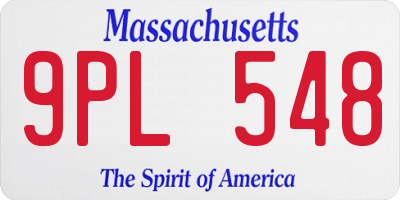 MA license plate 9PL548
