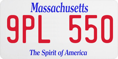 MA license plate 9PL550