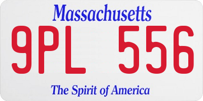 MA license plate 9PL556