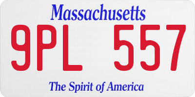 MA license plate 9PL557