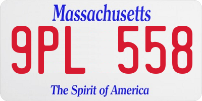 MA license plate 9PL558