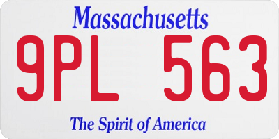 MA license plate 9PL563