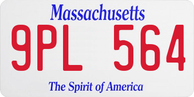 MA license plate 9PL564