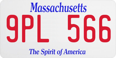 MA license plate 9PL566