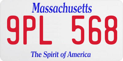 MA license plate 9PL568