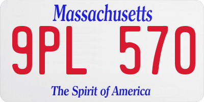 MA license plate 9PL570