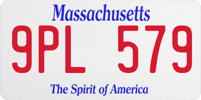 MA license plate 9PL579