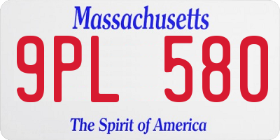 MA license plate 9PL580